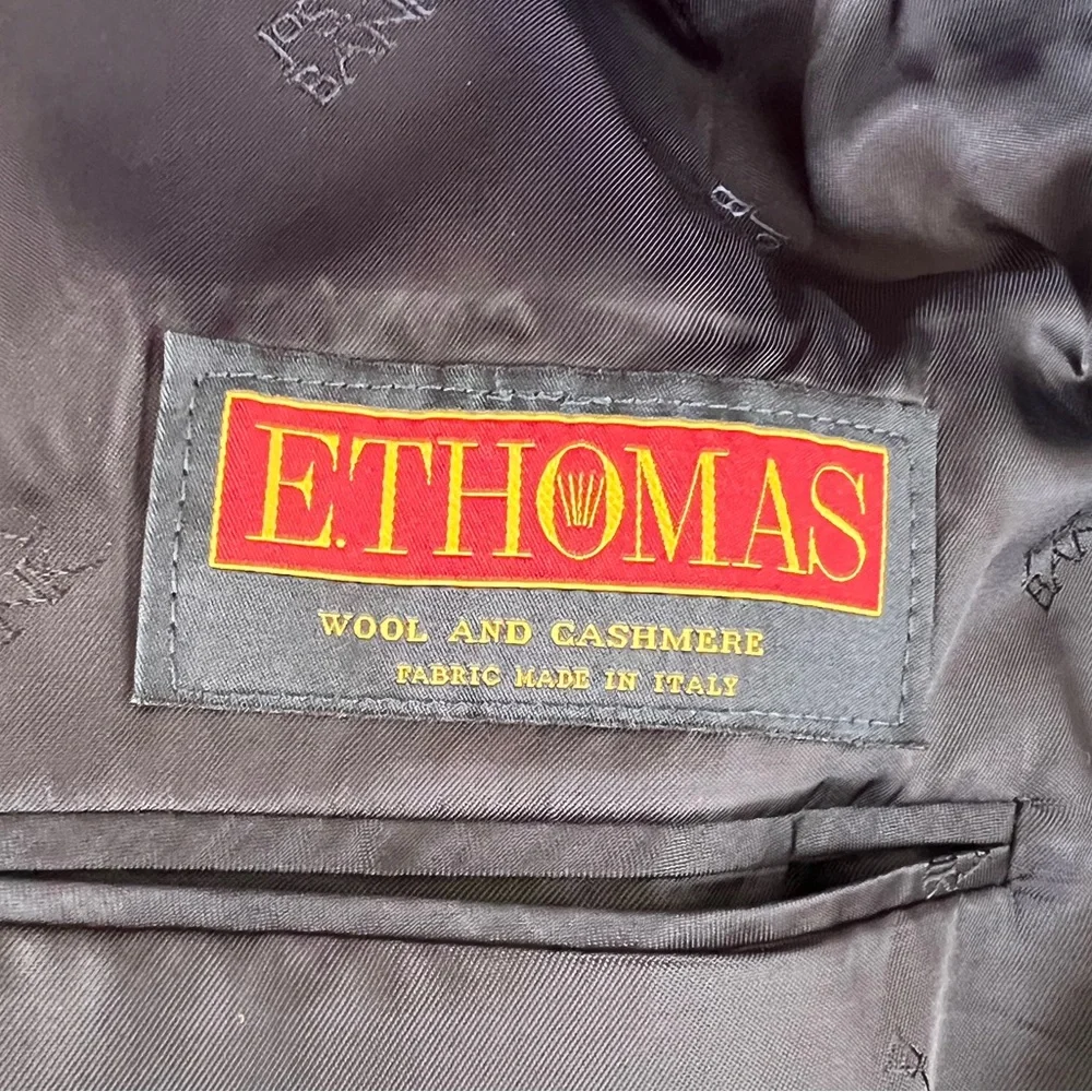 Jos A Bank Reserve E Thomas Wool Cashmere Blazer Jacket 3441T Tailored Fit 46R